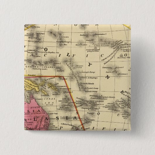 Oceanica Vierkante Button 5,1 Cm (Voorkant)