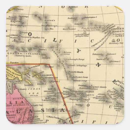 Oceanica Vierkante Sticker (Voorkant)