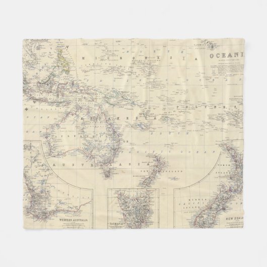 Oceanië 2 fleece deken (Voorkant (Horizontaal))