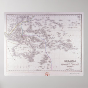 Oceanië (Australië, Polynesië en Maleisië) Poster