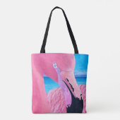 Oceanië De Grote Hoofd Flamingo Canvas tas (Achterkant)
