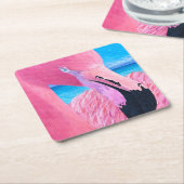 Oceanië De Grote Hoofd Flamingo Document Onderzett Kartonnen Onderzetters (Schuin)