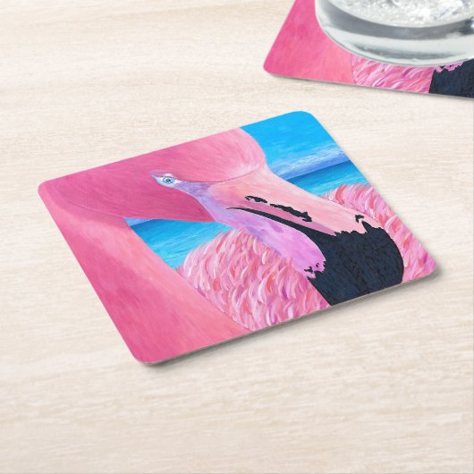 Oceanië De Grote Hoofd Flamingo Document Onderzett Kartonnen Onderzetters (Schuin)