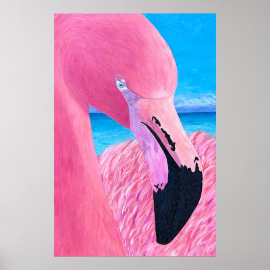 Oceanië de Grote Hoofd Flamingo door Just Dahl Poster (Voorkant)