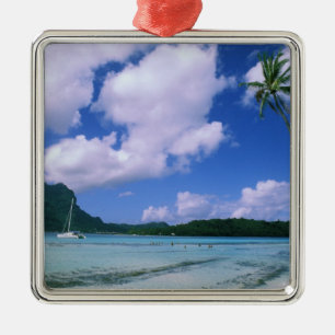 Oceanië, Frans-Polynesië, Tahiti. Uitzicht op Metalen Ornament