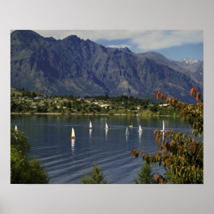 Oceanië, Nieuw-Zeeland, Zuidereiland, Queenstown. Poster