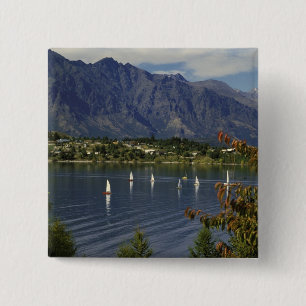 Oceanië, Nieuw-Zeeland, Zuidereiland, Queenstown. Vierkante Button 5,1 Cm