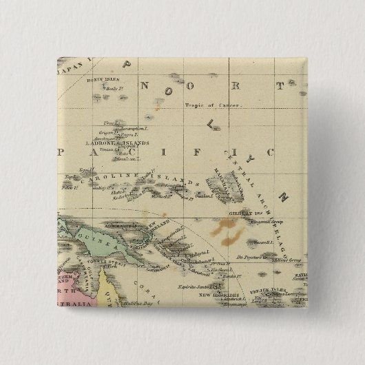 Oceanië Vierkante Button 5,1 Cm (Voorkant)