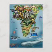 Oceanië - Wereldkaart Afrika Briefkaart (Voorkant)