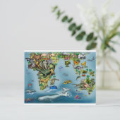 Oceanië - Wereldkaart Afrika Briefkaart (Staand voorkant)