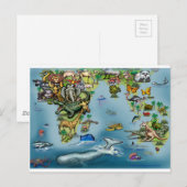 Oceanië - Wereldkaart Afrika Briefkaart (Voorkant / Achterkant)