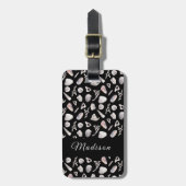 Oceanië Zee Seashells Black Bagagelabel (Voorkant verticaal)