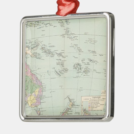 Oceanien - Atlas Kaart van Oceanië Metalen Ornament (Links)