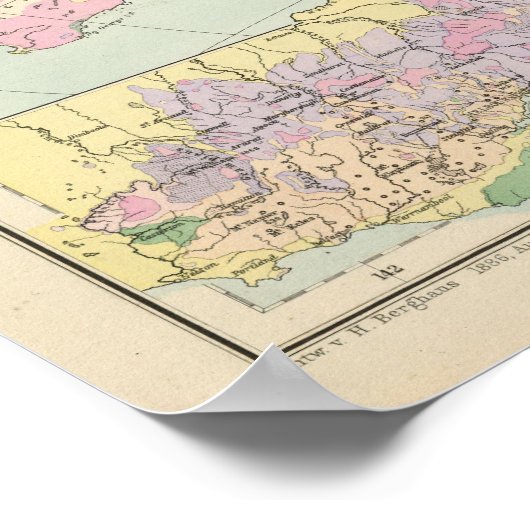 Oceanien - Atlas Kaart van Oceanië Poster (Hoek)