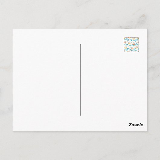 Oceanisch Avontuur: Gele en Rode Zeilschepen wi Briefkaart (Achterkant)