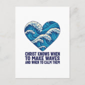 Oceanisch blauw Christus en de golven ontwerp Briefkaart (Voorkant)