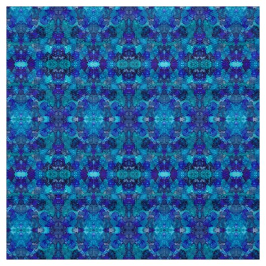 Oceanisch Blauwe Abstracte Alcohol Ink Kunst Stof (Swatch)