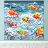 Oceanisch leven canvas afdruk (Insitu (Houten vloer))