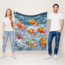 Oceanisch leven fleece deken