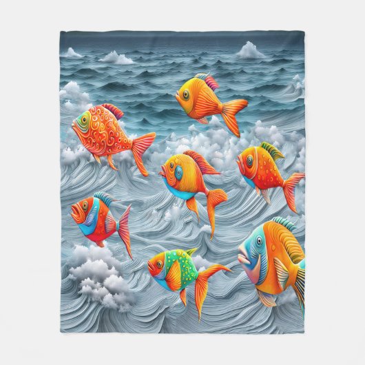 Oceanisch leven fleece deken (Voorkant)