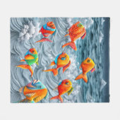 Oceanisch leven fleece deken (Voorkant (Horizontaal))