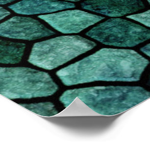 Oceanisch mozaïekroestpatroon, Abstracte patroon Poster