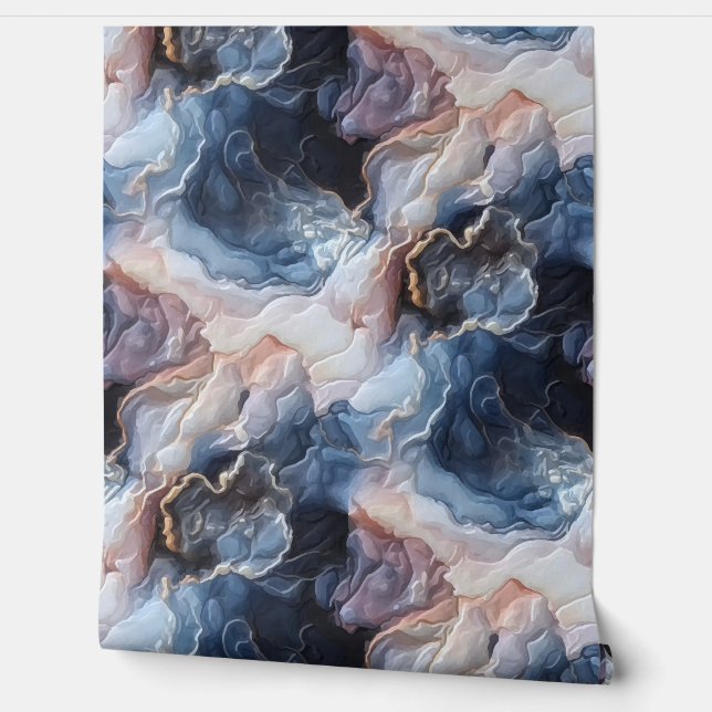 Oceanisch organisch behang (Afrollen)