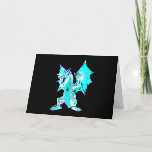 Oceanische Aqua Vlam Draak Mythisch Wezen Dapper Kaart
