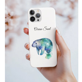 Oceanische Fluister Manatee, op maat gemaakt Case-Mate iPhone Case