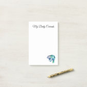 Oceanische Fluister Manatee, op maat Post-it® Notes (Op bureau)