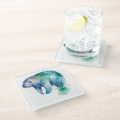 oceanische fluisterlamantijn glazen onderzetter (Schuin)