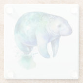 oceanische fluisterlamantijn glazen onderzetter (Achterkant)