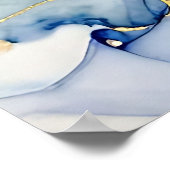 Oceanische Geode Alcoholinkt Gouden Aderen Poster (Hoek)