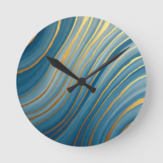"Oceanische Goudstroom Ronde Klok (Voorkant)