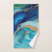 Oceanische harmonie: kobalt en Blauwgroen penseels Bad Handdoek (Handdoek)
