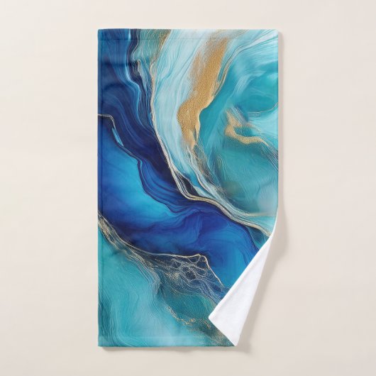 Oceanische harmonie: kobalt en Blauwgroen penseels Bad Handdoek (Handdoek)
