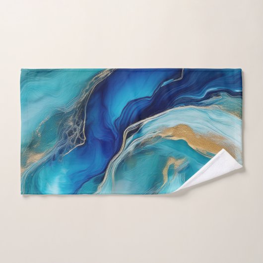 Oceanische harmonie: kobalt en Blauwgroen penseels Bad Handdoek (Handdoek)