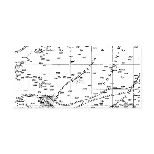 Oceanische kaart Rubber Stamp Rubberstempel (Afrduk)