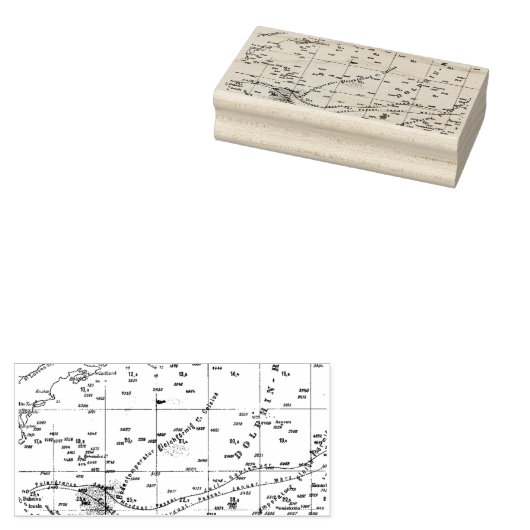 Oceanische kaart Rubber Stamp Rubberstempel (Gestempeld)