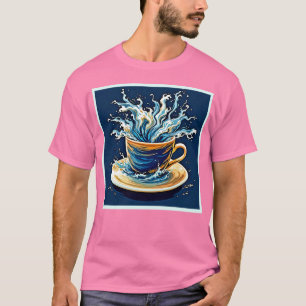 Oceanische koffie-splash t-shirt