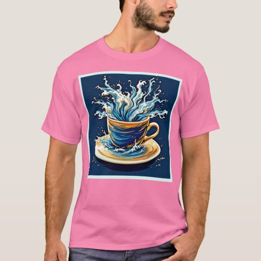Oceanische koffie-splash t-shirt (Voorkant)