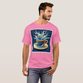 Oceanische koffie-splash t-shirt (Voorkant volledig)