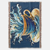 oceanische koffiesplash deken (Voorkant Verticaal)