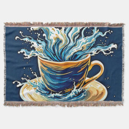 oceanische koffiesplash deken