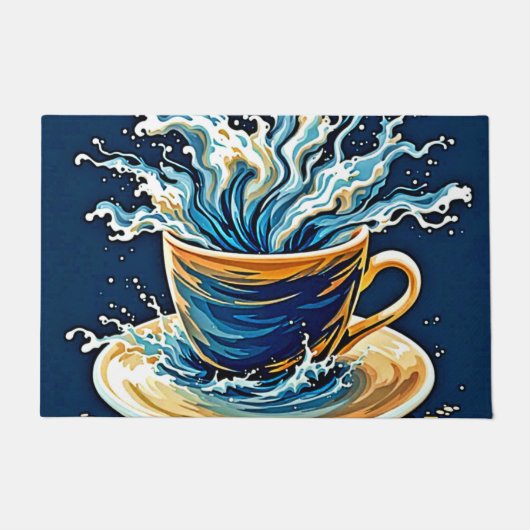 oceanische koffiesplash deurmat (Voorkant)