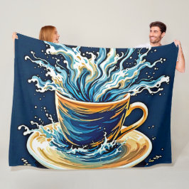 oceanische koffiesplash fleece deken