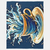 oceanische koffiesplash fleece deken (Voorkant)