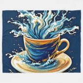 oceanische koffiesplash fleece deken (Voorkant (Horizontaal))