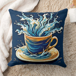 oceanische koffiesplash kussen