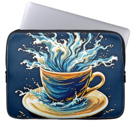 oceanische koffiesplash laptop sleeve